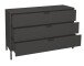 Schubkastenkommode >Bonnie< in anthrazit matt lack - 119x80x45cm (BxHxT)