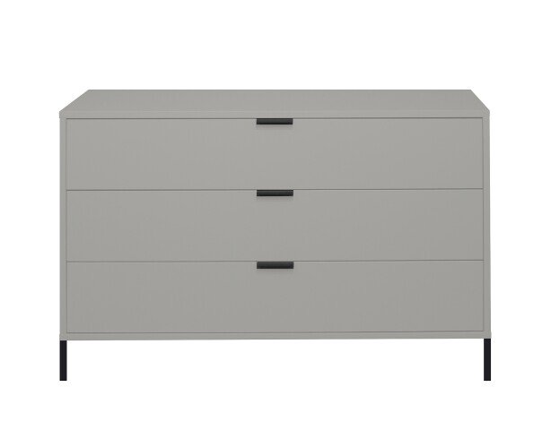 Schubkastenkommode >Bonnie< in kreidegrau matt lack - 119x80x45cm (BxHxT)