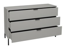 Schubkastenkommode >Bonnie< in kreidegrau matt lack - 119x80x45cm (BxHxT)