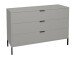 Schubkastenkommode >Bonnie< in kreidegrau matt lack - 119x80x45cm (BxHxT)