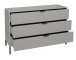 Schubkastenkommode >Bonnie< in kreidegrau matt lack - 119x80x45cm (BxHxT)