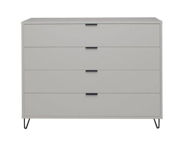 Schubkastenkommode >Bonnie< in kreidegrau matt lack - 119x101x45cm (BxHxT)