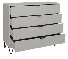 Schubkastenkommode >Bonnie< in kreidegrau matt lack - 119x101x45cm (BxHxT)