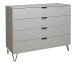 Schubkastenkommode >Bonnie< in kreidegrau matt lack - 119x101x45cm (BxHxT)