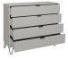 Schubkastenkommode >Bonnie< in kreidegrau matt lack - 119x101x45cm (BxHxT)
