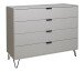 Schubkastenkommode >Bonnie< in kreidegrau matt lack - 119x101x45cm (BxHxT)