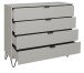 Schubkastenkommode >Bonnie< in kreidegrau matt lack - 119x101x45cm (BxHxT)