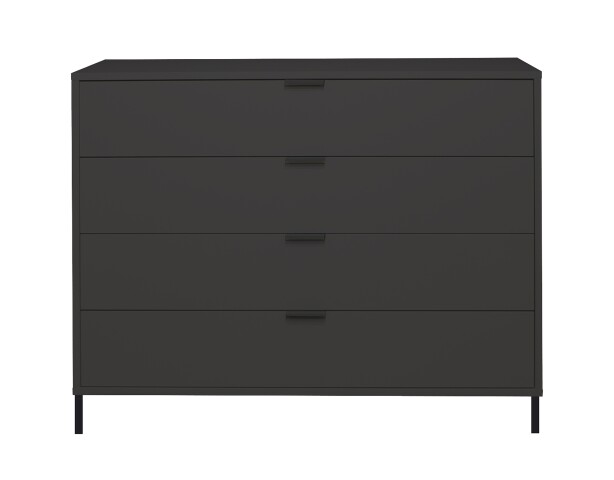 Schubkastenkommode >Bonnie< in anthrazit matt lack - 119x101x45cm (BxHxT)