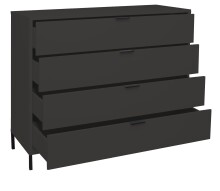 Schubkastenkommode >Bonnie< in anthrazit matt lack - 119x101x45cm (BxHxT)