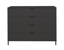 Schubkastenkommode >Bonnie< in anthrazit matt lack - 119x101x45cm (BxHxT)