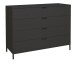 Schubkastenkommode >Bonnie< in anthrazit matt lack - 119x101x45cm (BxHxT)