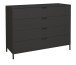 Schubkastenkommode >Bonnie< in anthrazit matt lack - 119x101x45cm (BxHxT)