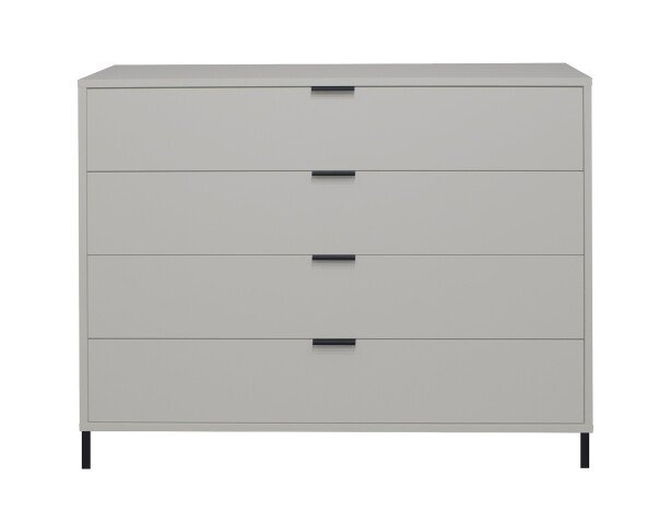 Schubkastenkommode >Bonnie< in kreidegrau matt lack - 119x101x45cm (BxHxT)