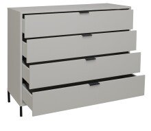 Schubkastenkommode >Bonnie< in kreidegrau matt lack - 119x101x45cm (BxHxT)