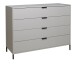 Schubkastenkommode >Bonnie< in kreidegrau matt lack - 119x101x45cm (BxHxT)