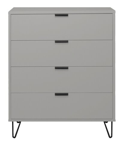 Kommode >Bonnie< in kreidegrau matt lack - 81x100x45cm (BxHxT)