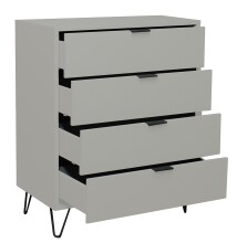 Kommode >Bonnie< in kreidegrau matt lack - 81x100x45cm (BxHxT)