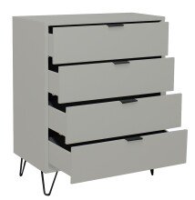 Kommode >Bonnie< in kreidegrau matt lack - 81x100x45cm (BxHxT)