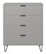 Kommode >Bonnie< in kreidegrau matt lack - 81x100x45cm (BxHxT)
