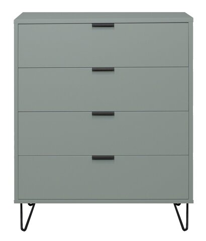 Kommode >Bonnie< in pine green matt lack - 81x100x45cm (BxHxT)