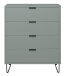 Kommode >Bonnie< in pine green matt lack - 81x100x45cm (BxHxT)