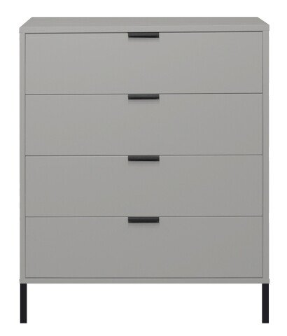 Kommode >Bonnie< in kreidegrau matt lack - 81x100x45cm (BxHxT)