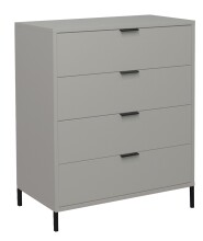 Kommode >Bonnie< in kreidegrau matt lack - 81x100x45cm (BxHxT)