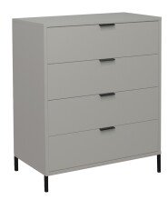 Kommode >Bonnie< in kreidegrau matt lack - 81x100x45cm (BxHxT)