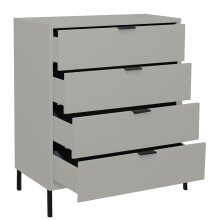 Kommode >Bonnie< in kreidegrau matt lack - 81x100x45cm (BxHxT)