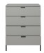 Kommode >Bonnie< in kreidegrau matt lack - 81x100x45cm (BxHxT)