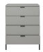 Kommode >Bonnie< in kreidegrau matt lack - 81x100x45cm (BxHxT)