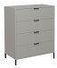 Kommode >Bonnie< in kreidegrau matt lack - 81x100x45cm (BxHxT)