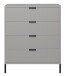 Kommode >Bonnie< in kreidegrau matt lack - 81x100x45cm (BxHxT)