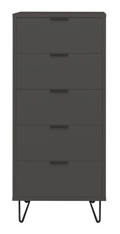 Hochkommode >Bonnie< in anthrazit matt lack - 51x121x45cm (BxHxT)