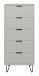 Hochkommode >Bonnie< in kreidegrau matt lack - 51x121x45cm (BxHxT)