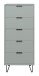 Hochkommode >Bonnie< in pine green matt lack - 51x121x45cm (BxHxT)