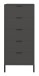 Hochkommode >Bonnie< in anthrazit matt lack - 51x121x45cm (BxHxT)