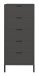 Hochkommode >Bonnie< in anthrazit matt lack - 51x121x45cm (BxHxT)