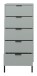 Hochkommode >Bonnie< in pine green matt lack - 51x121x45cm (BxHxT)