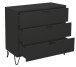 Kommode >Bonnie< in anthrazit matt lack - 81x80x45cm (BxHxT)