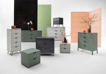 Kommode >Bonnie< in kreidegrau matt lack - 81x80x45cm (BxHxT)