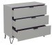 Kommode >Bonnie< in kreidegrau matt lack - 81x80x45cm (BxHxT)