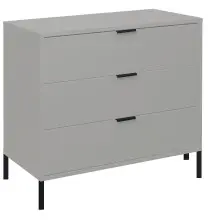 Kommode >Bonnie< in kreidegrau matt lack - 81x80x45cm (BxHxT)