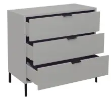 Kommode >Bonnie< in kreidegrau matt lack - 81x80x45cm (BxHxT)