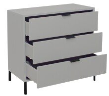 Kommode >Bonnie< in kreidegrau matt lack - 81x80x45cm (BxHxT)