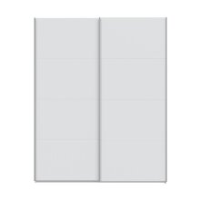Schwebetürenschrank >Arm< in Artik-Weiß, Holzwerkstoff - 150x200x60cm (BxHxT)