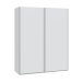 Schwebetürenschrank >Arm< in Artik-Weiß, Holzwerkstoff - 150x200x60cm (BxHxT)