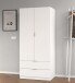 Kleiderschrank >LC-180< in Weiß, Holzwerkstoff - 81x180x52cm (BxHxT)