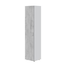 Mehrzweckschrank >Tidy< in Weiß / Beton Grau - 41x182x37 (BxHxT)