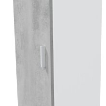 Mehrzweckschrank >Tidy< in Weiß / Beton Grau - 41x182x37 (BxHxT)